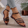 european and american summer new patent leather flat women's sandals solid color plus size open toe peep toe high pointed toe sandals