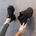 Dad shoes for women, new spring and autumn 2026 collection, black, versatile thick-soled sneakers for students, trendy and casual athletic shoes
