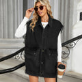 Fashion cross-border trade women's clothing  independent station new washed loose flap pocket pants denim vest waistcoat tops