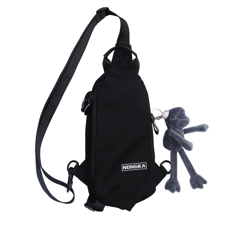 Couple breast bag versatile high-end messenger Japanese large-capacity women's shoulder bag can be printed logo trendy men's bag