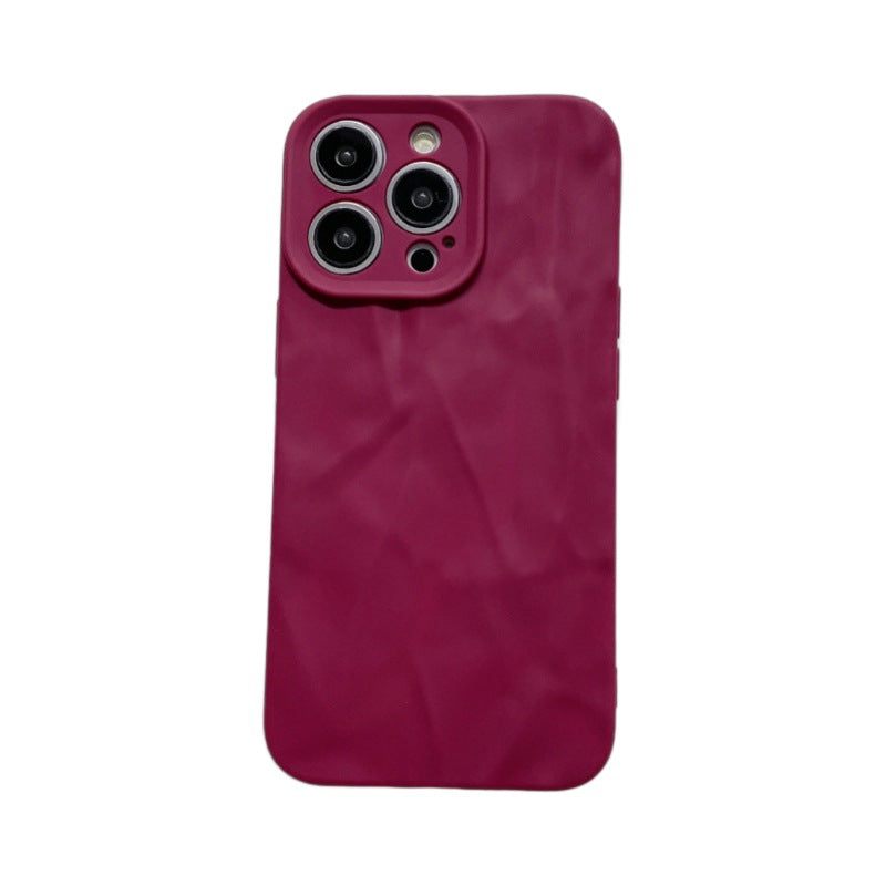 Matte pleated suitable for iphone16pro all-inclusive mobile phone case apple 11/xr anti-fall simple soft protective case 14