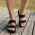 Plus size platform wedge slippers for women,  summer new open-toe double strap outdoor beach sandals - wholesale