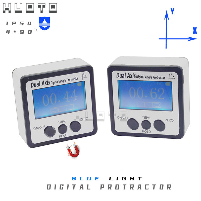 Digital display inclination box 4 * 90 with magnetic electronic digital display level 360 degrees new IP54 biaxial inclination box