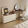 Bedroom dressing table  new walnut chinese cream style modern minimalist chest of drawers integrated makeup computer desk