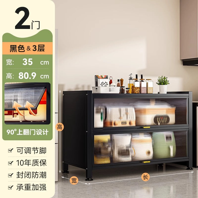 Kitchen storage rack floor-standing multi-layer storage cabinet for home with door dust-proof multi-functional cabinet sideboard storage cabinet