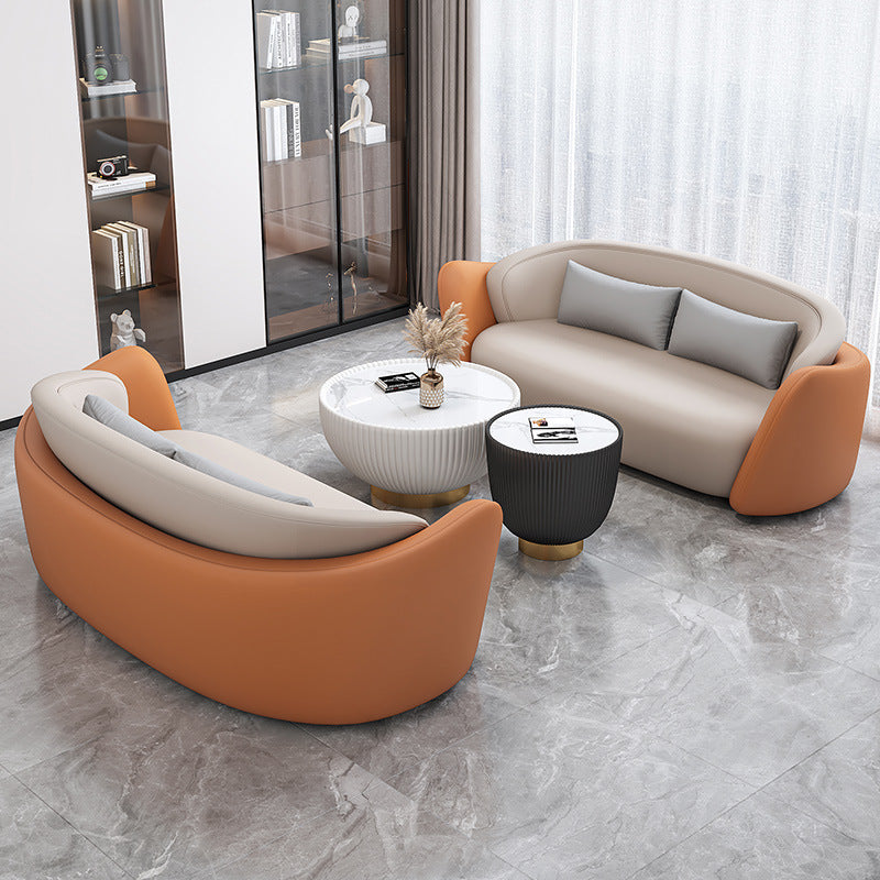 Sales office reception and negotiation rest area sofa chair office business reception and reception three-slot negotiation table and chair combination