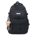 Heart embroiderypure color backpackcute style junior high school and college student backpack macaron color large capacity school bag