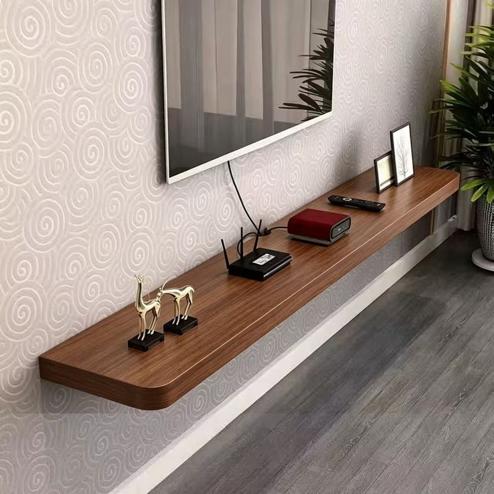 Wall-mounted floating tv cabinet normcorethickened solid wood one-line shelf storage rack living room wall decoration shelf bookshelf