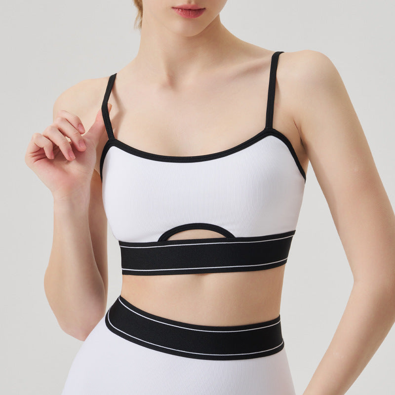 New arrival cross-border sports bra threaded yoga suit bra running fitness topsfashion suspender yoga suit