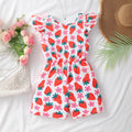 Kids' flutter sleeve striped butterfly open-back romper