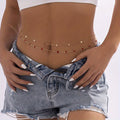 European and american cross-border jewelry fashionable elegant sexy zircon metal body chain women's minimalist colorful crystal sequin waist chain