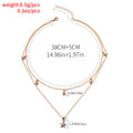 Wholesale alloy star necklace - new european and american minimalist jewelry, diamond-studded, unique floral multi-layered women's choker