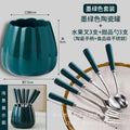 Dark green set [can + 3 forks and 3 spoons]