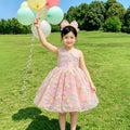 Kids birthday dress forest cute niche flower girl wedding little girl princess dress host piano tutu skirt