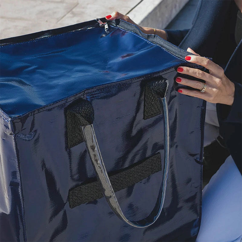 Shopping bag with roller, folding duffel bag, woven storage bag, shopping tote bag with roller, factory oversized work