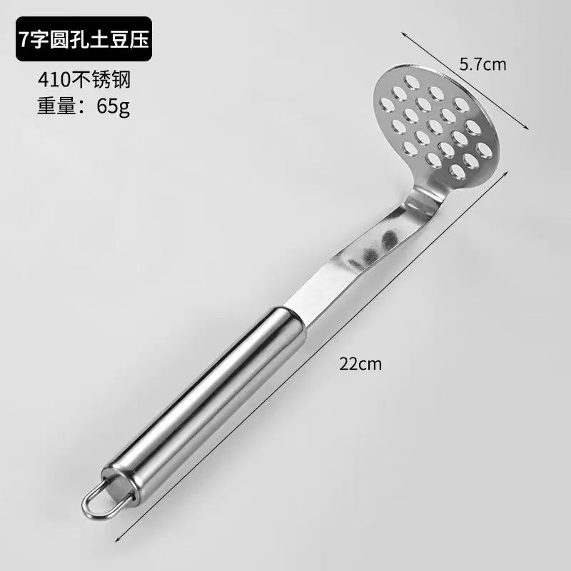 Stainless steel potato masher - baby food supplement tool - perfect for taro, purple sweet potato, and regular potato puree - manual masher and smasher