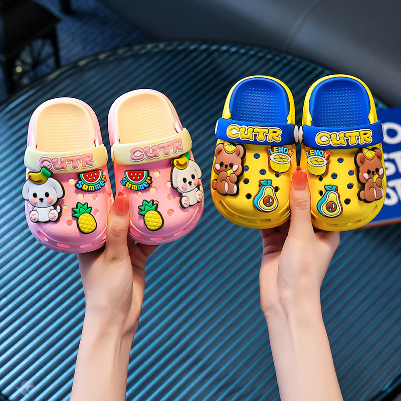 Kids' clogs: summer indoor anti-slip cartoon sandals for boys and girls, toddler to big kid sizes, perfect for indoor, outdoor, beach, and everyday wear