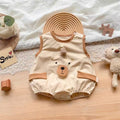 Newborn baby bodysuit summer outfit, thin set for boys and girls, cute cartoon sleeveless romper