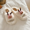 Antenna twist stick cute furry slippers for women fall and winternew arrivaloutwearstuffed velvet non-slipheattech home couple cotton slippers