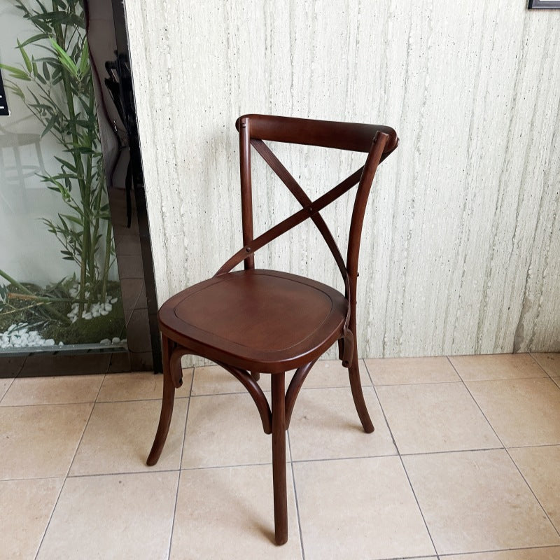 American retro solid wood square table and chair set - ideal for cafes, bubble tea shops, dessert parlors, western restaurants, and cocktail bars - commercial grade table
