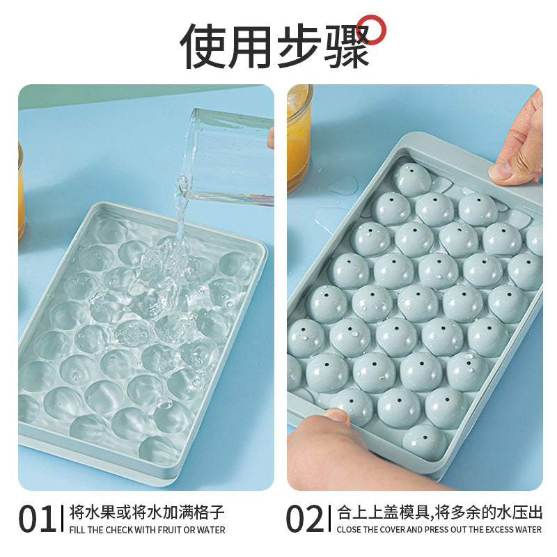 Popular Ice Grid Homemade Ice Hockey Ice Cube Mould Refrigerator Spherical Ice Box Ice Grid Creative Home Use as Storage Box
