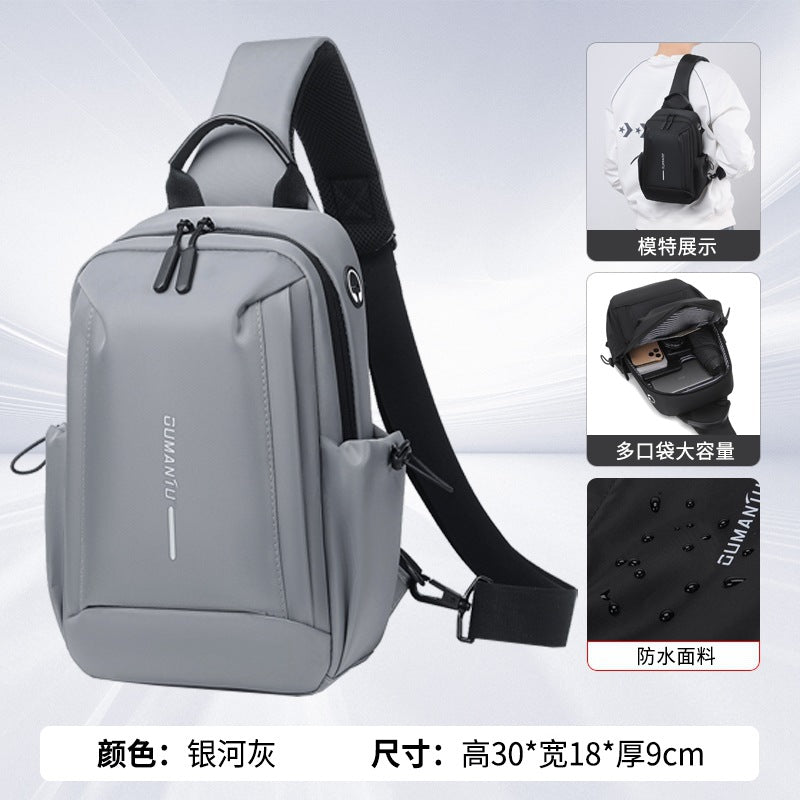 Cross-border fashion men's breast bag high-end travel women's messenger bag waterproof and lightweight shoulder bag commuter chest bag tide