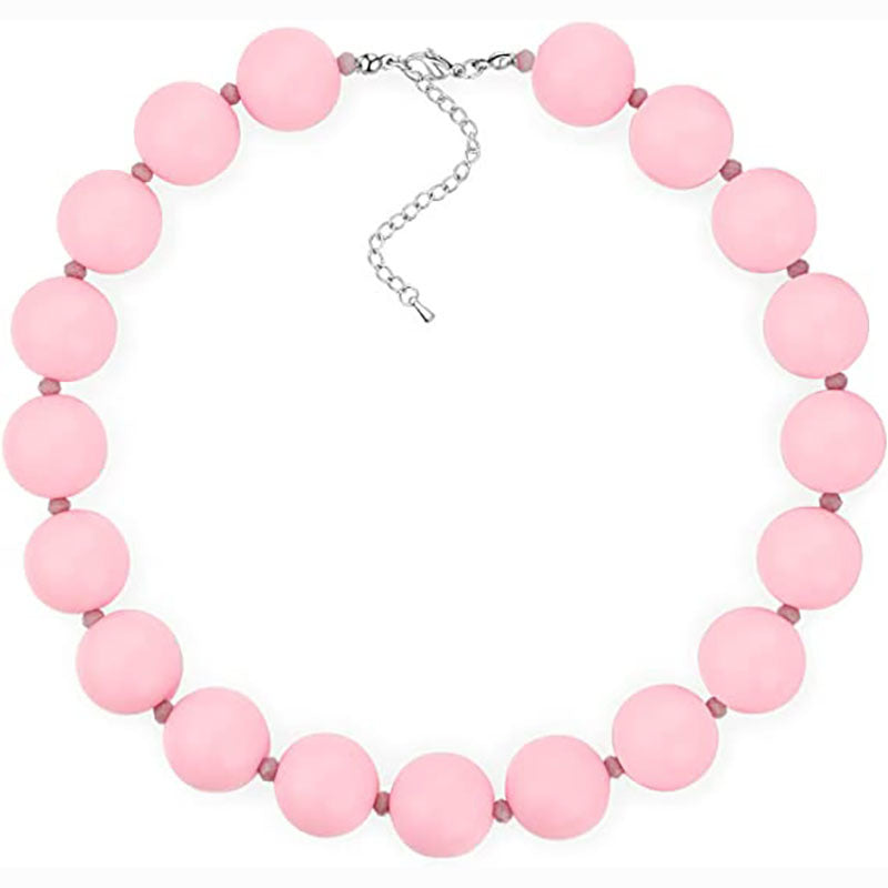 Amazon's new jewelry acrylic beaded necklace resin colorful beaded stylish necklace necklace for men and women