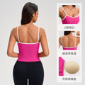 Contrast color beautiful back chest pad small camisole women's short inner bottom intimates fitness yoga wear yg-1001