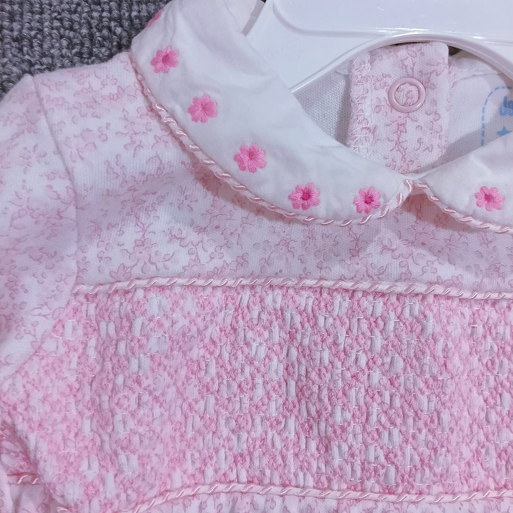 Original pink and purple baby long sleeves jumpsuit doll collar pure cotton comfortable breathable baby girl's 100-day outing crawling suit