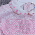 Original pink and purple baby long sleeves jumpsuit doll collar pure cotton comfortable breathable baby girl's 100-day outing crawling suit