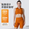Custom fashion five-point shorts yoga outfit set for women - activewear two-piece set with sports bra and compression leggings - made-to-order