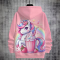 Kids' hoodie jacket, cross-border hot seller: cute cartoon print fashion zip-up hoodie for girls, dropshipping available