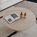 Wabi-sabi style coffee table with marble pattern round designer french imitation rock plate coffee tea table hexagonal base tea table