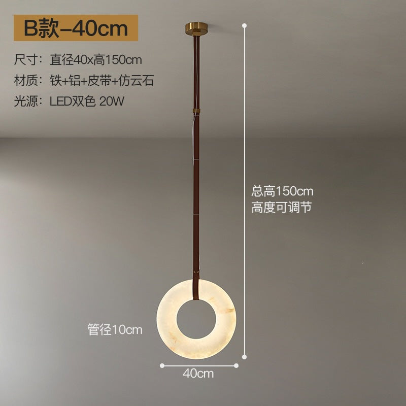 minimalist spanish imitation marble living room dining room pendant light - circle ring bedroom designer hotel bar counter lamp