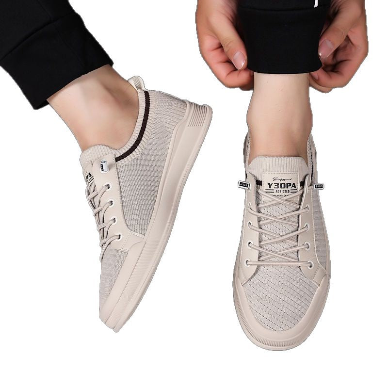 Men's bestselling spring/summer breathable mesh sneakers - slip-on, soft, odor-resistant, flyknit, versatile casual skate shoes for men