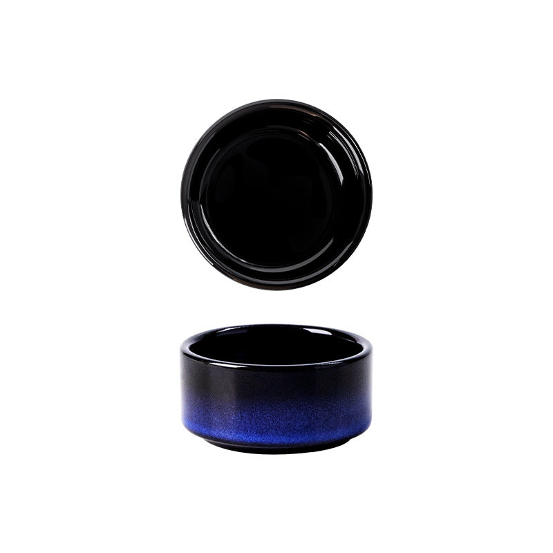 Seasoning dish japanese style dipping dish ketchup vinegar dish for home good-looking kiln turned small round dish snack dish stripes small dish