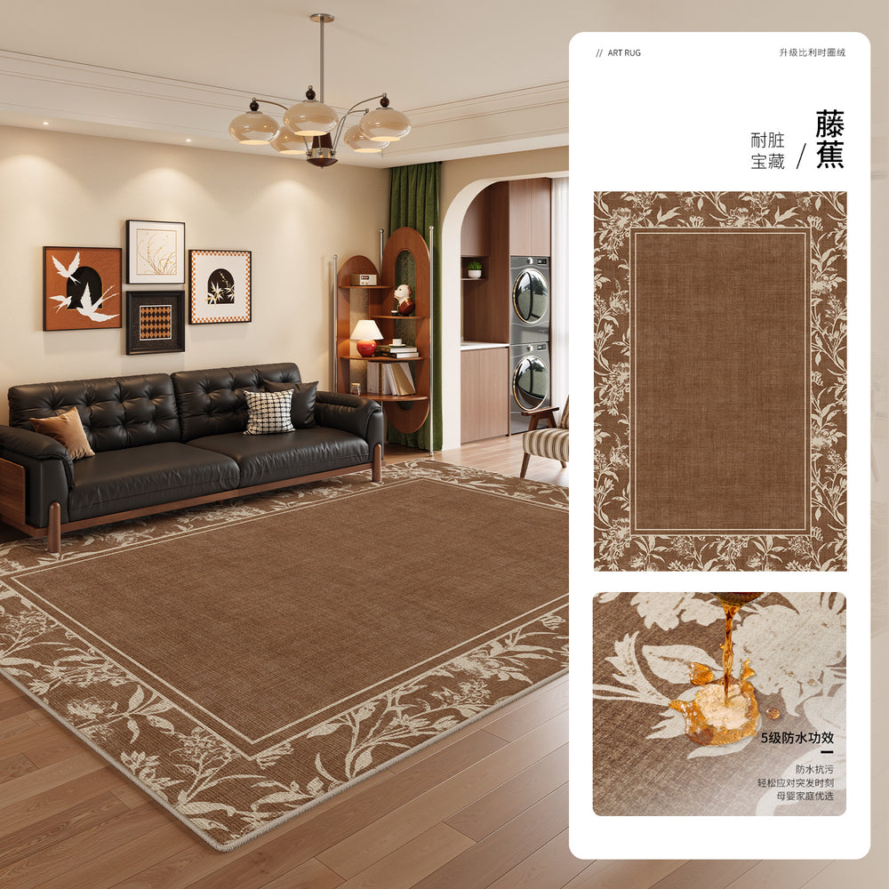 Carpet living room retro style waterproof anti-fouling sofa coffee table mat medieval stain-resistant bedroom large area full bed blanket