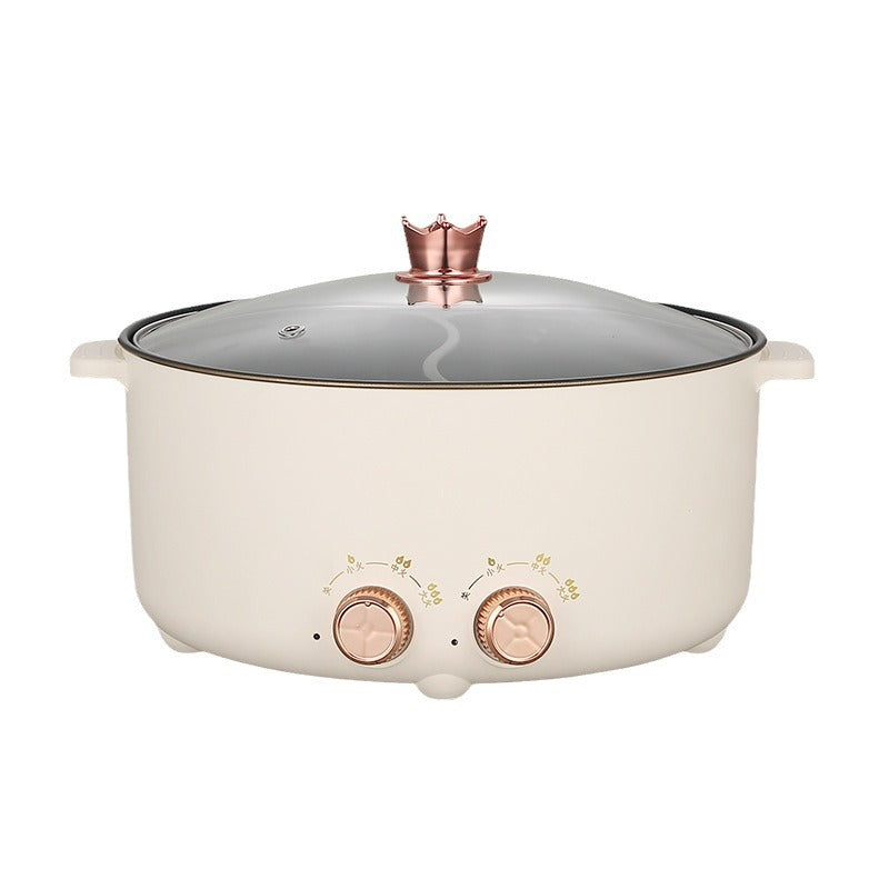 Yuanyang electric hot pot for home electric cooking pot multi-function all-in-one double switch large capacity electric non-stick small electric pot cross-border