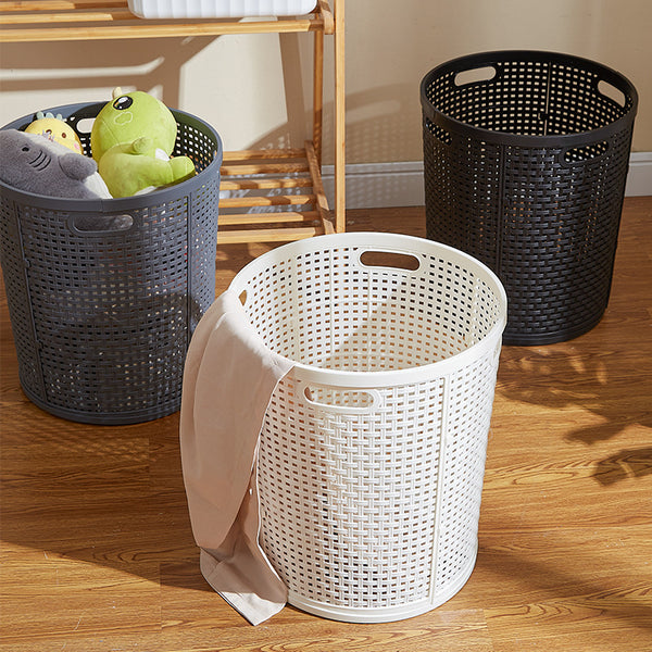 Household dirty clothes basket Plastic large imitation rattan clothing storage basket Large capacity dirty clothes basket Children's toy storage basket