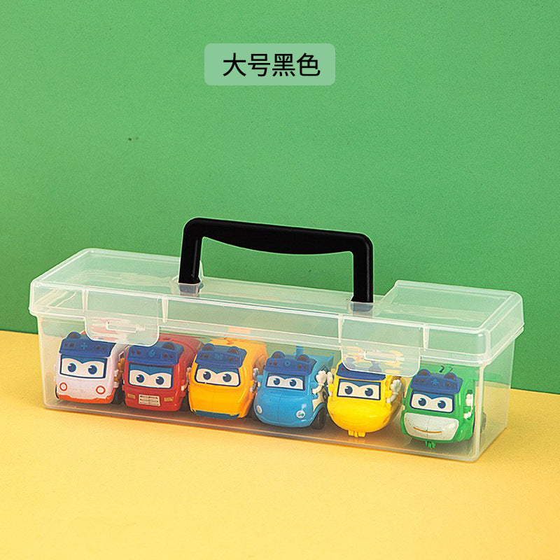 Children's toy car ornament desktop mini car portable storage box transparent square model storage finishing box