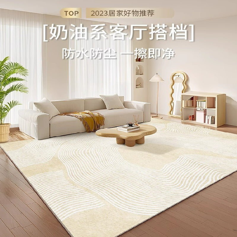 Living room carpet cream style classyaccessible luxurycasual sofa coffee table blanket for home no-wash large area full floor mat