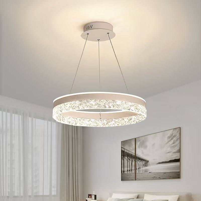Modern nordic light luxury ring crystal chandelier - factory direct for living room, dining room, and bedroom