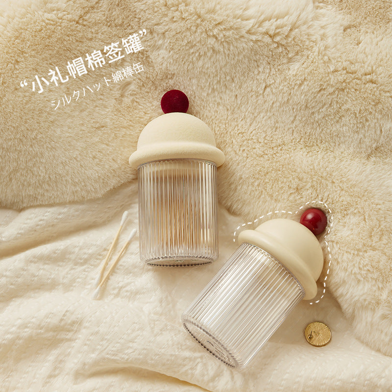 Household dust-proof toothpick storage box with lid, dining table floss box, creative desktop cotton swab box, transparent snack box.