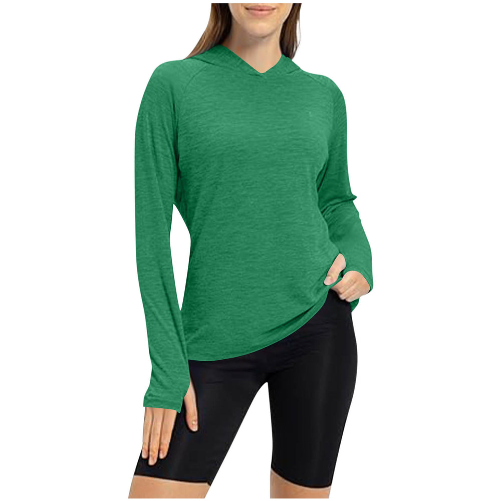 cross-border autumn hooded fitness top - slim fit, fingerless gloves, yoga long sleeve training running sports top for women
