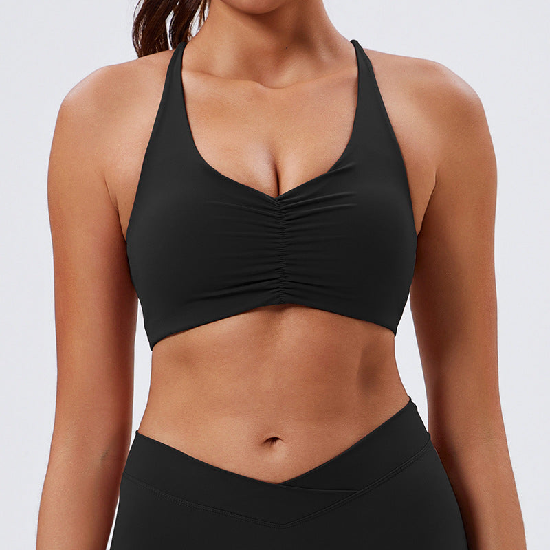 Eco-friendly recycled fabric yoga set - includes a vest top and high-waisted workout leggings with a butt-lifting, peach-like shape. perfect for running, fitness, and gym workouts
