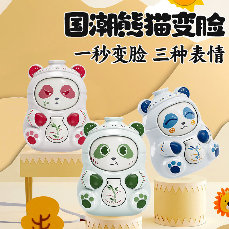 Face-changing panda chinese style blue and white porcelain doll hand pendant keychain gift toy national trend trendy cartoon