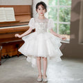 Flower girl dress kids princess dress host piano performance classygirl catwalk trailing skirt swallowtail cross-border