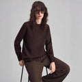 Sense of design slimming look round neck easiest for matchpure colorspring & fallnew arrival women's bottompure cottonknitting shirt sweater