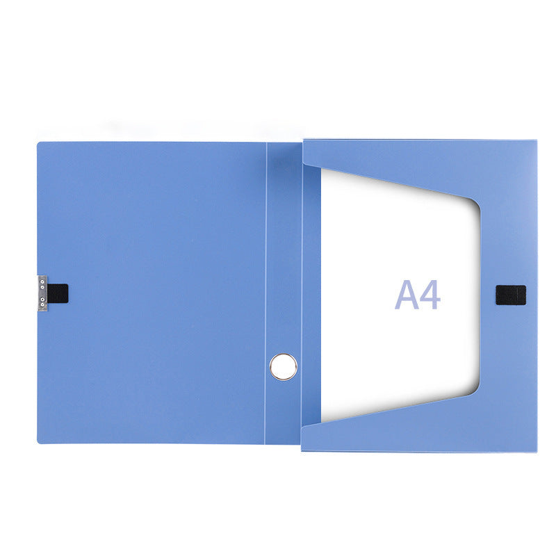 Deli 5602 file box 3.5mm thick file box A4 plastic blue file box storage box data box wholesale
