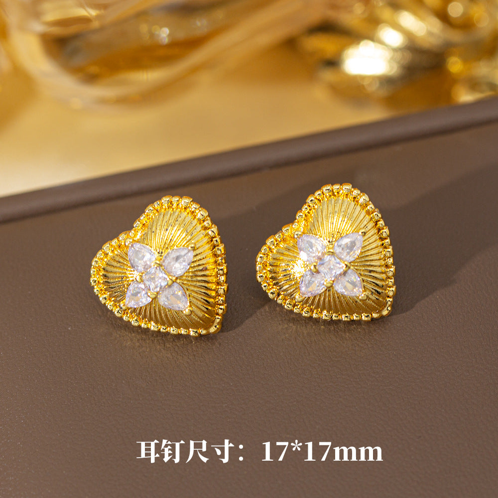 fashion elegant four-leaf clover earrings personalized zircon flower classy earrings niche styleaccessible luxurynew arrival earrings